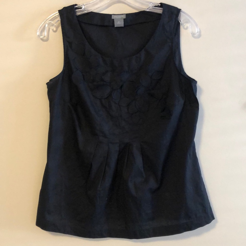 Ann Taylor Black Floral Blouse